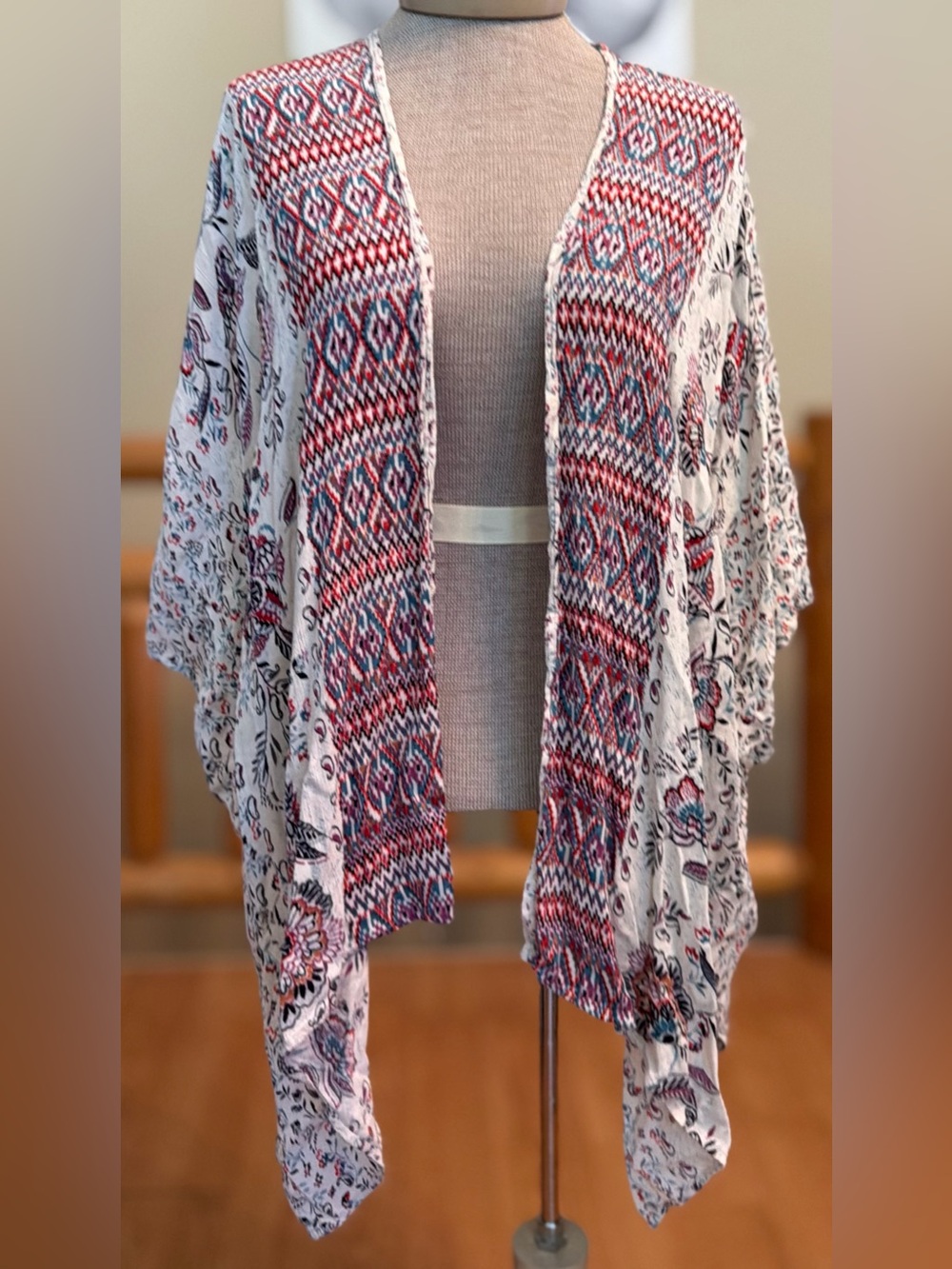 Angie Multicolor Floral-Print Lightweight Kimono